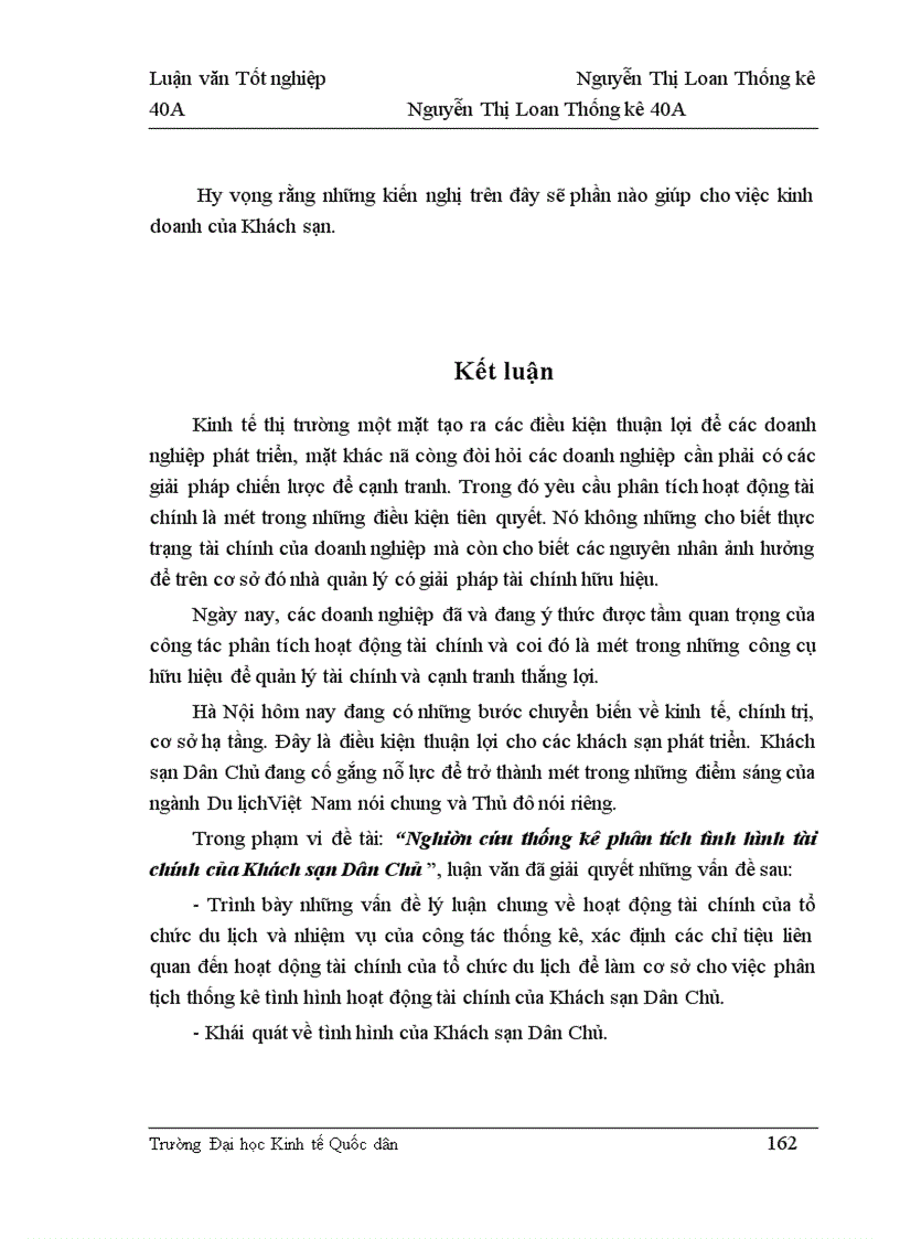 image for page Nghiên cứu thống kê hoạt động tài chính của Khách sạn Dân chủ