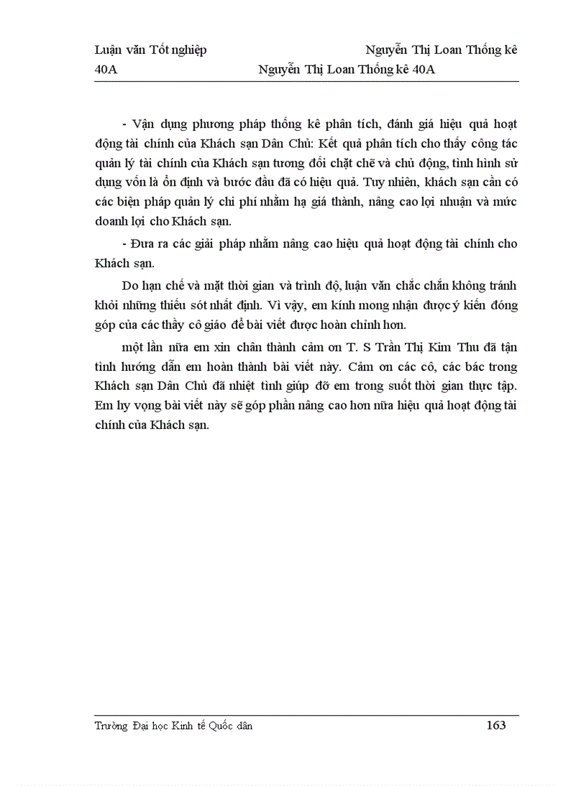 image for page Nghiên cứu thống kê hoạt động tài chính của Khách sạn Dân chủ