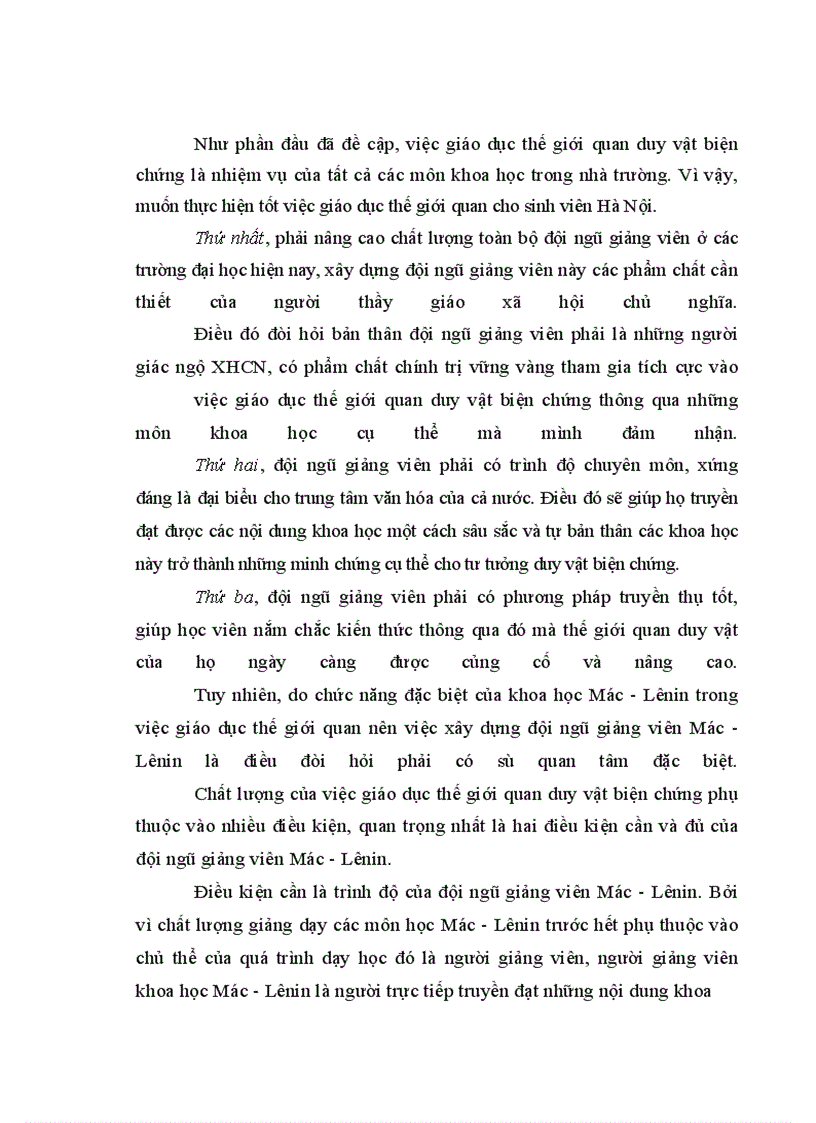 image for page Vấn đề giáo dục thế giới quan duy vật biện chứng cho sinh viên các trường đại học cao đẳng ở Hà Nội hiện nay