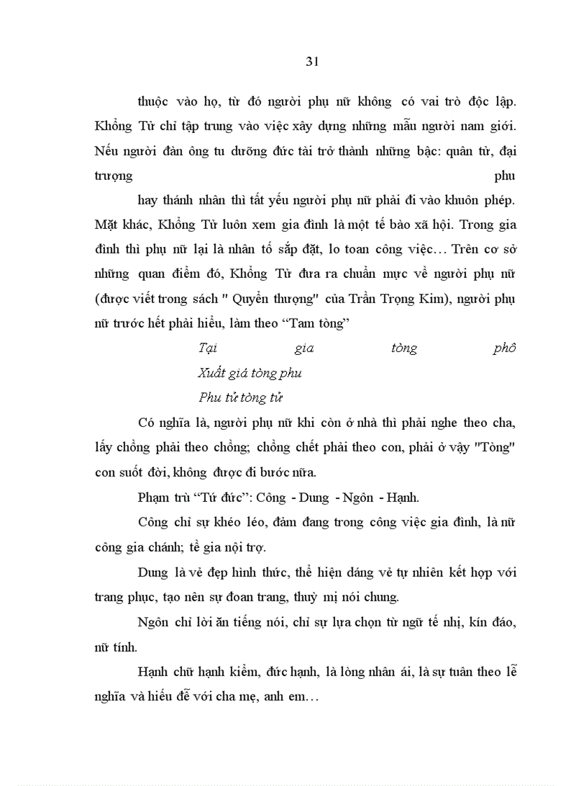 image for page Học thuyết “Tam tòng”, “Tứ đức”và ảnh hưởng của nó đối với người phụ nữ Việt Nam hiện nay - Thực trạng và giải pháp
