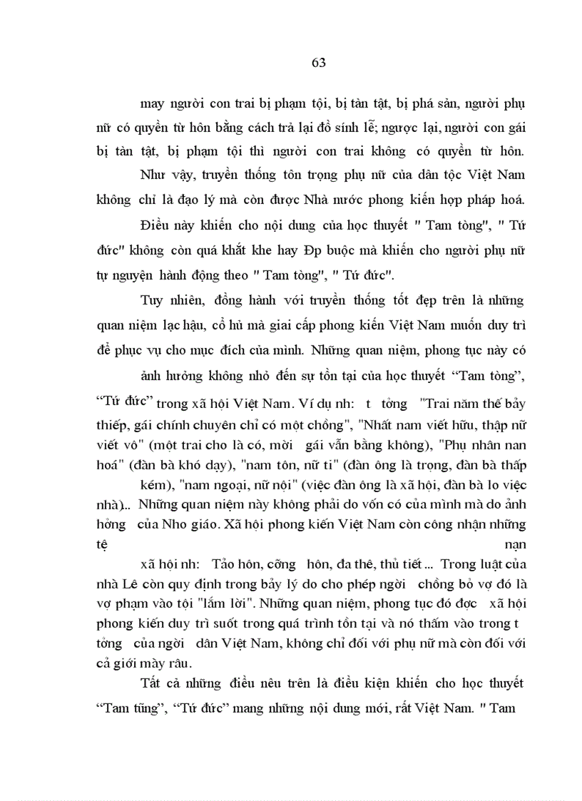image for page Học thuyết “Tam tòng”, “Tứ đức”và ảnh hưởng của nó đối với người phụ nữ Việt Nam hiện nay - Thực trạng và giải pháp