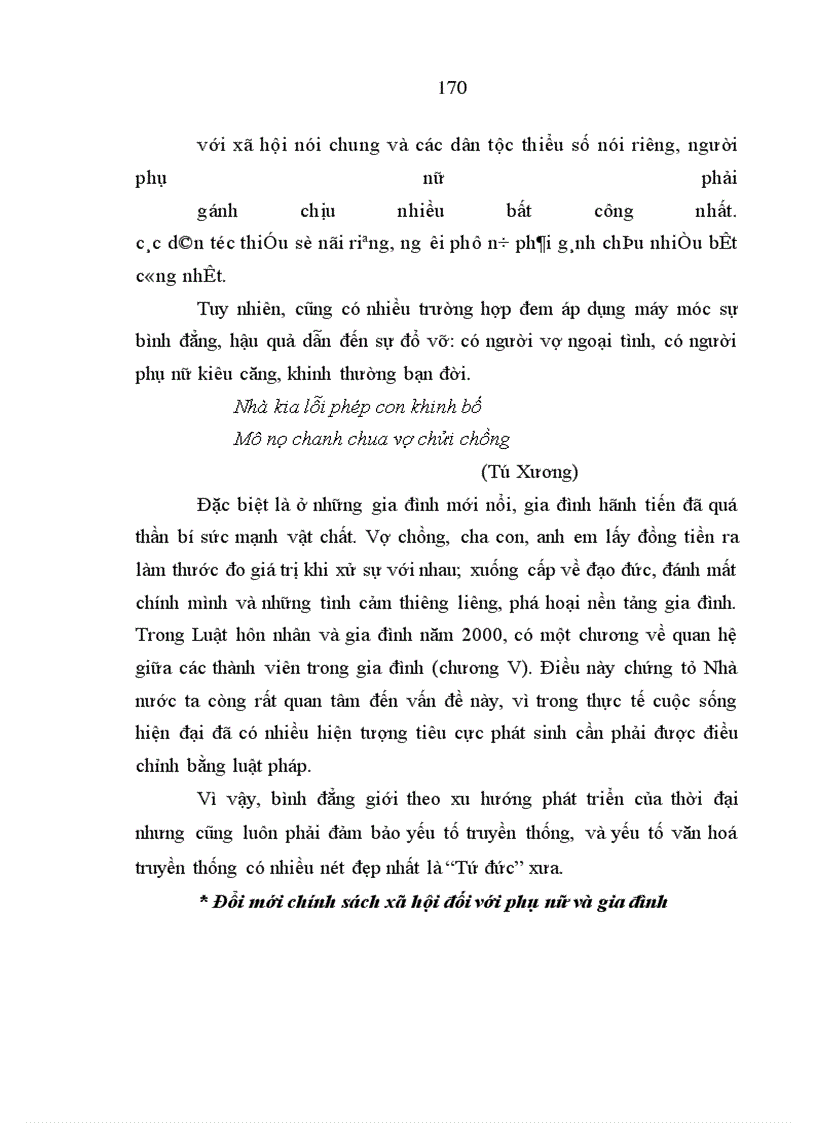 image for page Học thuyết “Tam tòng”, “Tứ đức”và ảnh hưởng của nó đối với người phụ nữ Việt Nam hiện nay - Thực trạng và giải pháp