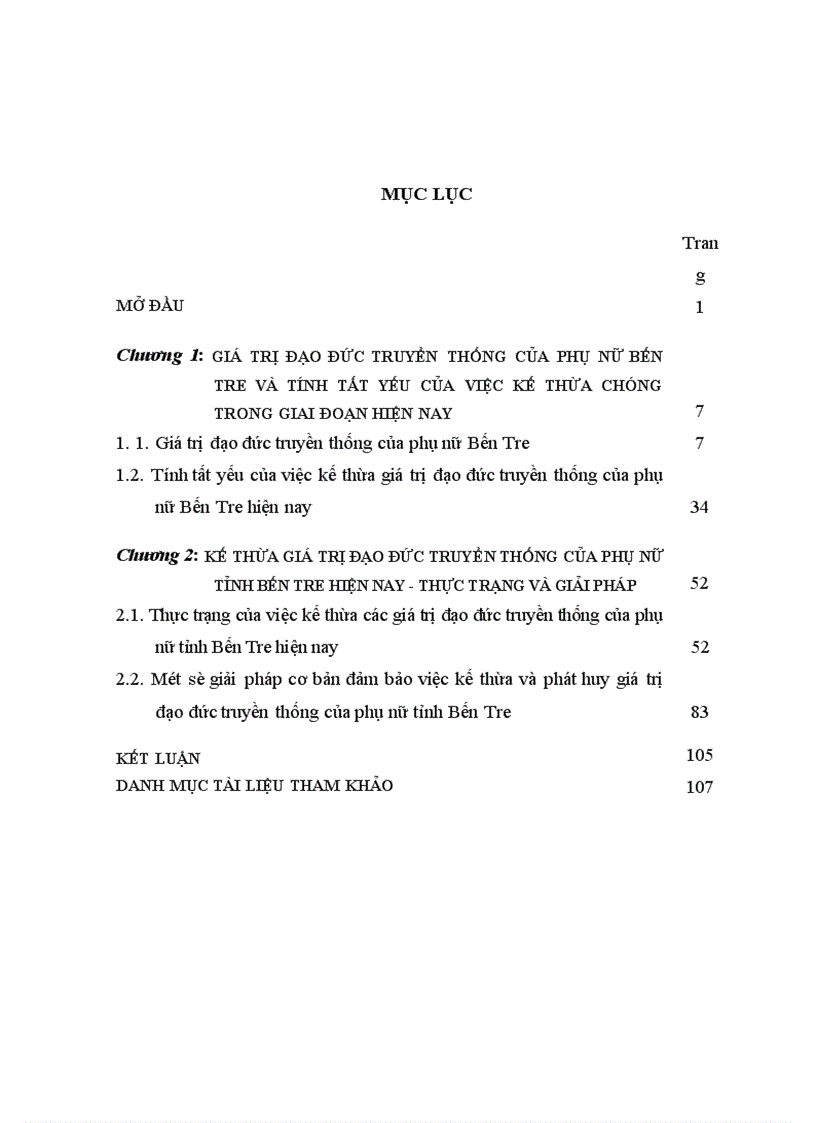 image for page Vấn đề kế thừa giá trị đạo đức truyền thống của phụ nữ tỉnh Bến Tre hiện nay