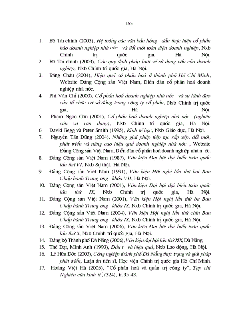 image for page Hiệu quả sử dụng vốn ở các doanh nghiệp công nghiệp sau cổ phần hóa của Đà Nẵng