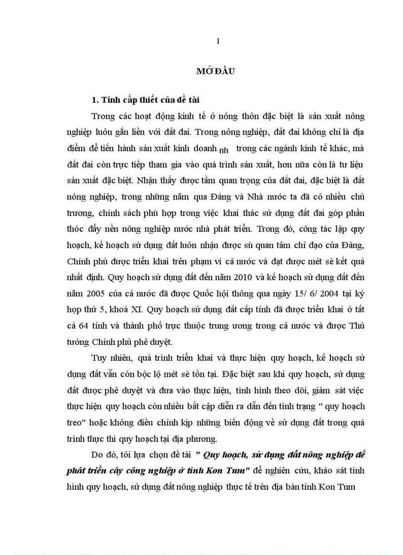 image for page Quy hoạch, sử dụng đất nông nghiệp để phát triển cây công nghiệp ở tỉnh Kon Tum