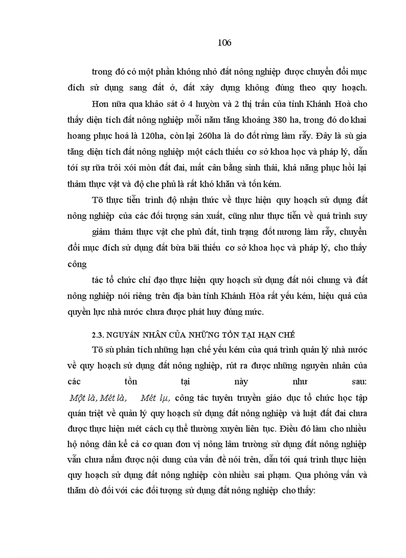 image for page Hoàn thiện quản lý nhà nước về quy hoạch sử dụng đất nông nghiệp trên địa bàn tỉnh Khánh Hoà
