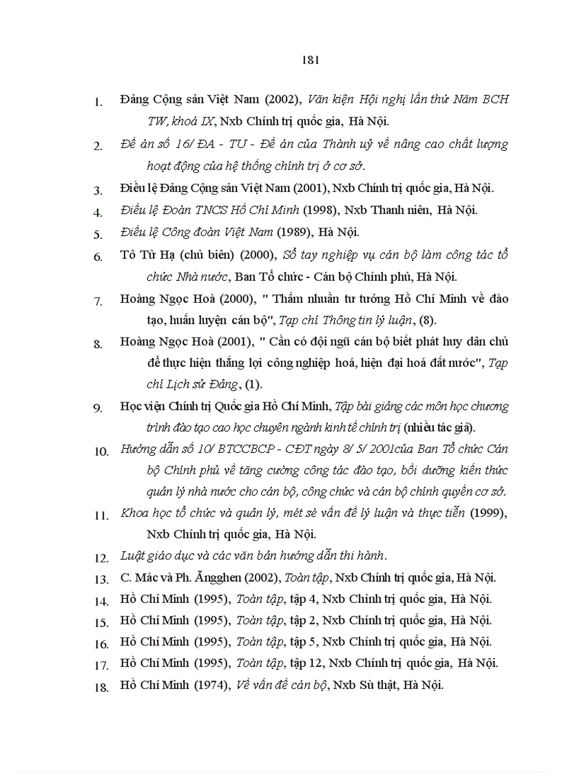 image for page Đào tạo, bồi dưỡng công chức trong nền kinh tế thị trường ở nước ta (qua thực tiễn ở thành phố Hà Nội)