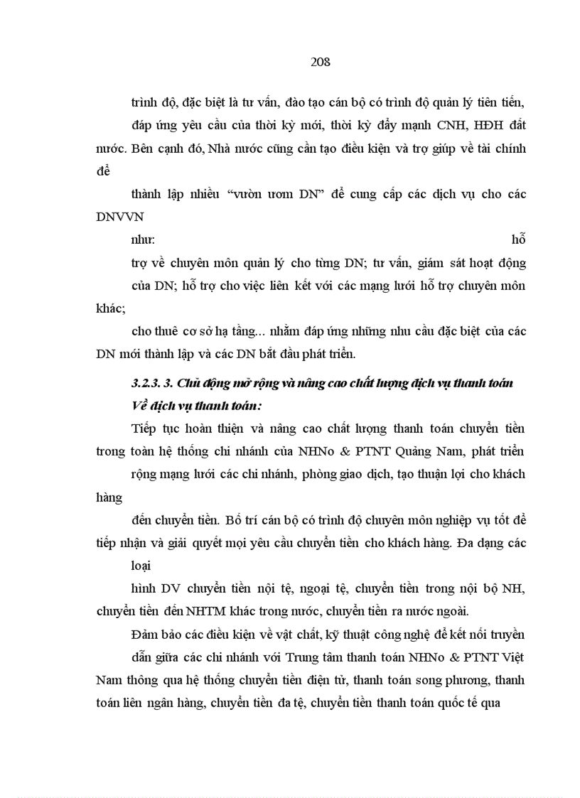 image for page Mở rộng và nâng cao chất lượng dịch vụ ngân hàng nông nghiệp và phát triển nông thôn đối với Doanh nghiệp vừa và nhỏ ở tỉnh Quảng Nam