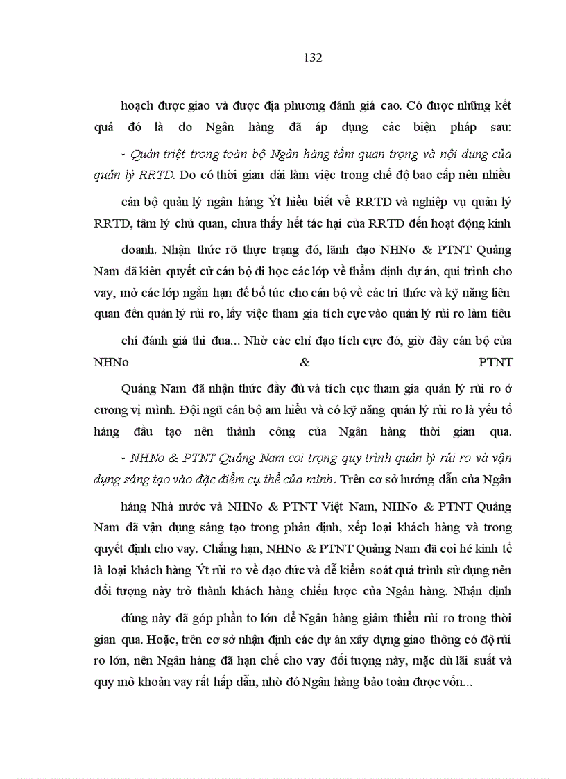 image for page Quản lý rủi ro tín dụng trong hoạt động kinh doanh của NHNo&PTNT Quảng Nam