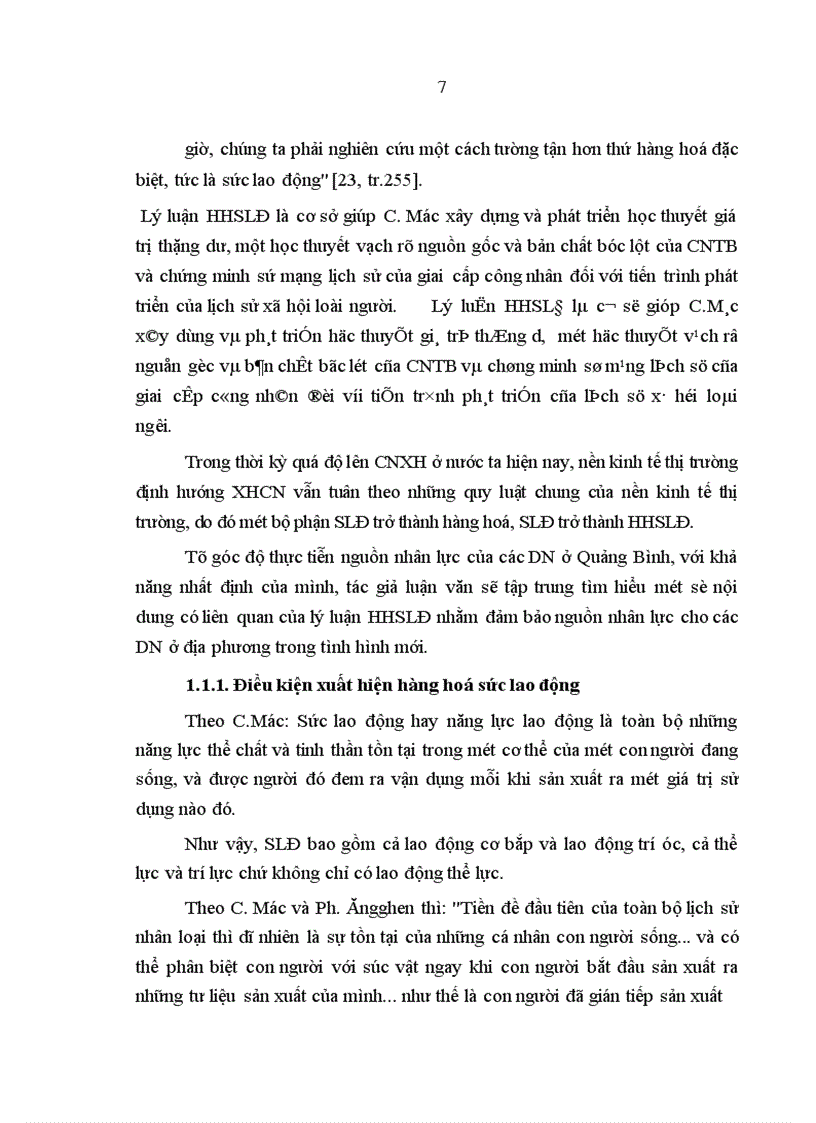 image for page Vận dụng lý luận hàng hoá sức lao động của C.Mác vào việc đảm bảo nguồn nhân lực cho các doanh nghiệp ở tỉnh Quảng Bình