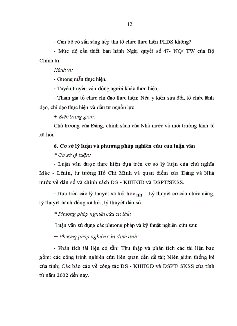 image for page Nhận thức, thái độ và hành vi của cán bộ lãnh đạo - quản lý đối với pháp lệnh dân số