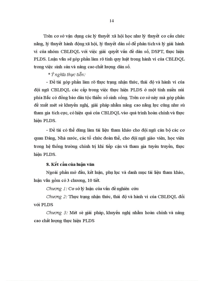 image for page Nhận thức, thái độ và hành vi của cán bộ lãnh đạo - quản lý đối với pháp lệnh dân số