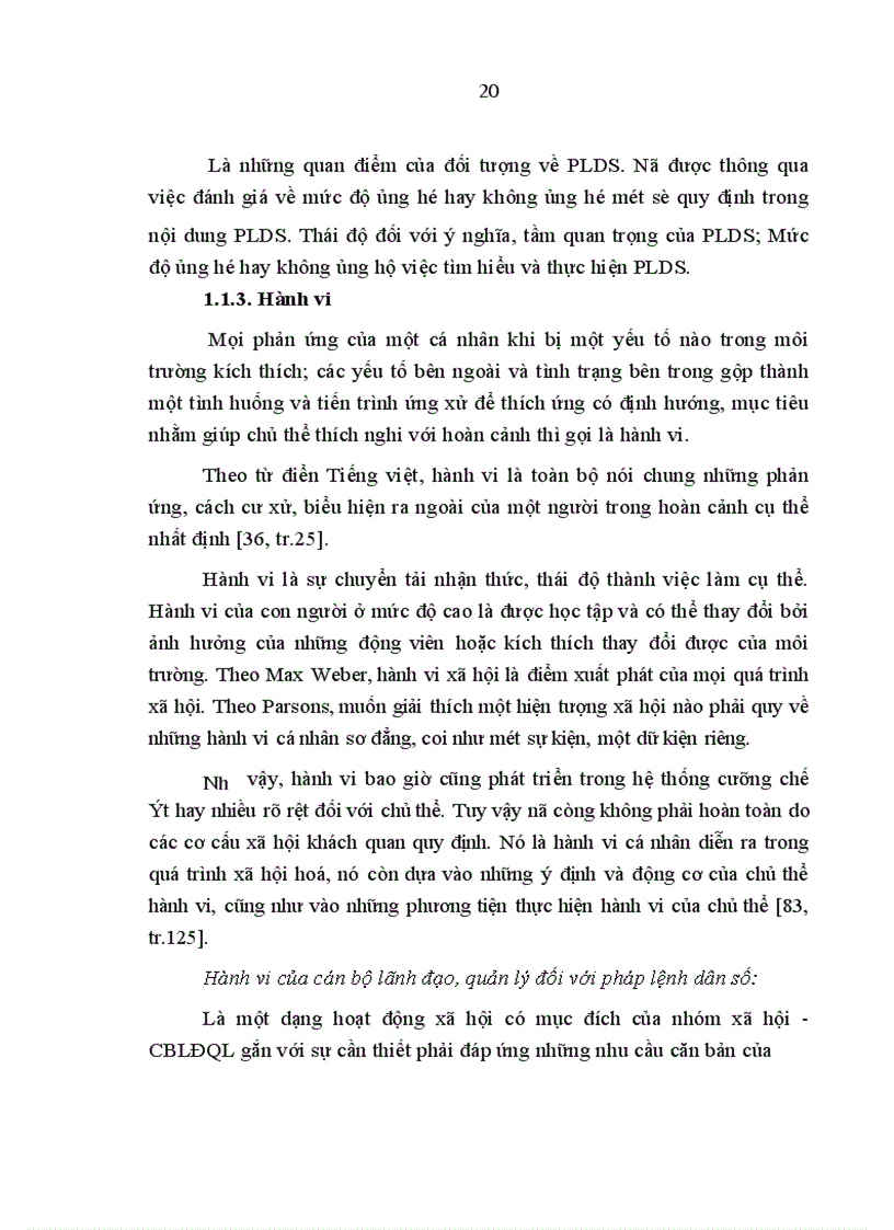 image for page Nhận thức, thái độ và hành vi của cán bộ lãnh đạo - quản lý đối với pháp lệnh dân số