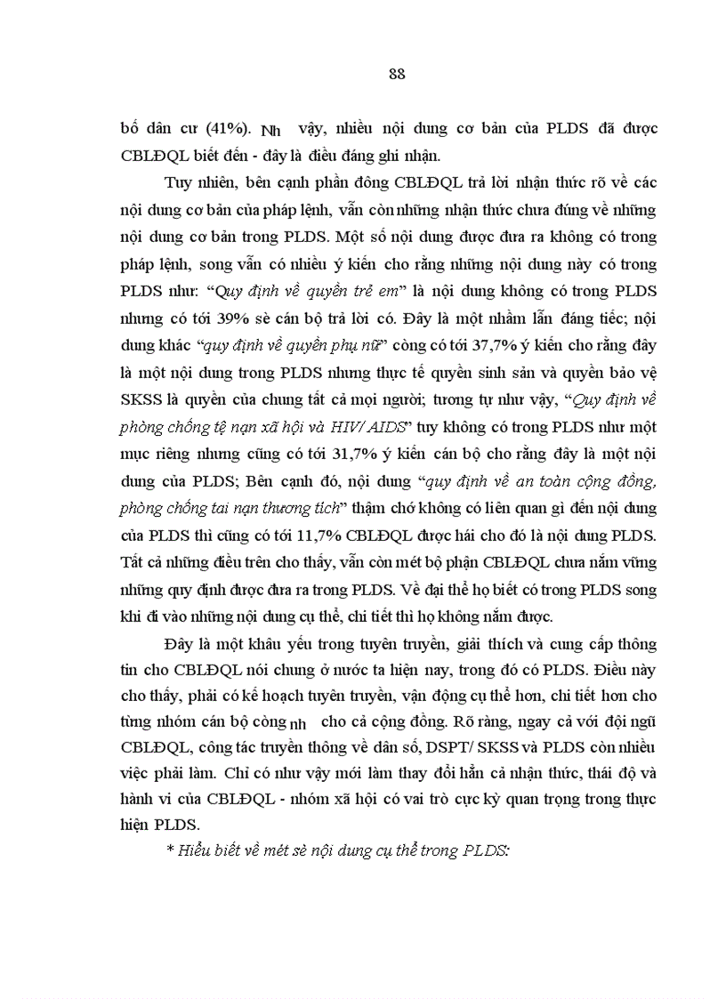 image for page Nhận thức, thái độ và hành vi của cán bộ lãnh đạo - quản lý đối với pháp lệnh dân số