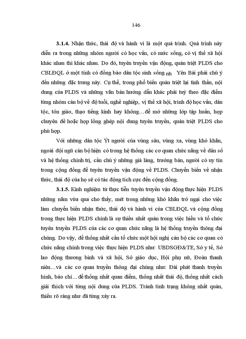 image for page Nhận thức, thái độ và hành vi của cán bộ lãnh đạo - quản lý đối với pháp lệnh dân số