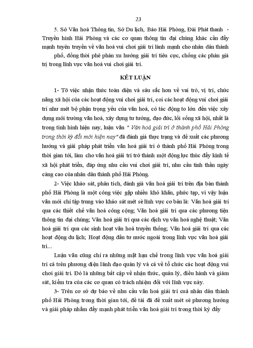 image for page Nghiên cứu phát triển các hoạt động văn hóa vui chơi giải trí ở Hải Phòng - thực trạng và giải pháp