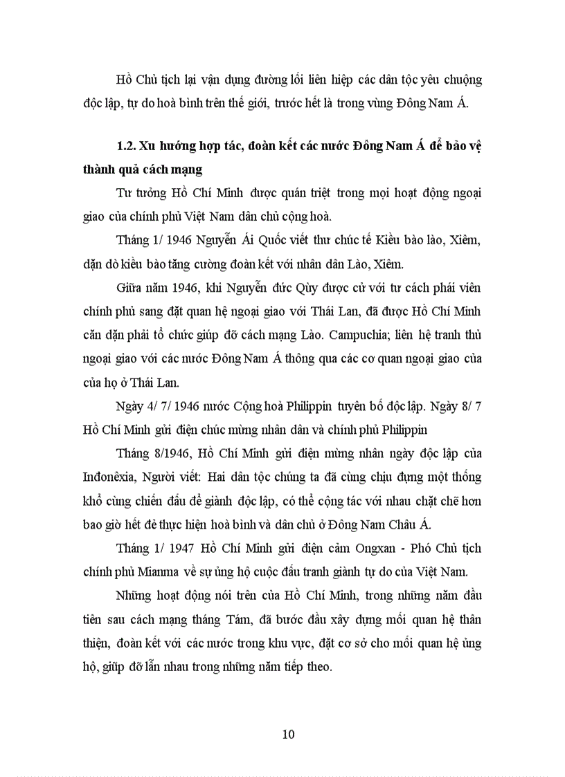 image for page Tư tưởng Hồ Chí Minh với xu hướng đoàn kết, hợp tác khu vực Đông Nam á và sự vận dụng của Đảng trong thời kỳ đổi mới