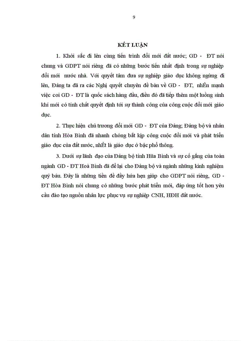 image for page Đảng bộ tỉnh Hoà Bình lãnh đạo đổi mới giáo dục phổ thông từ năm 1991 đến 2001