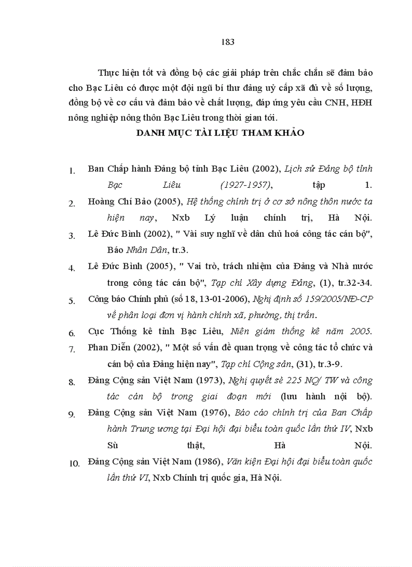 image for page Xây dựng đội ngũ bí thư đảng uỷ cấp xã của tỉnh Bạc Liêu trong giai đoạn hiện nay
