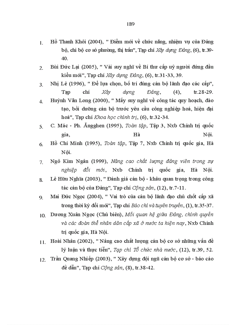 image for page Xây dựng đội ngũ bí thư đảng uỷ cấp xã của tỉnh Bạc Liêu trong giai đoạn hiện nay