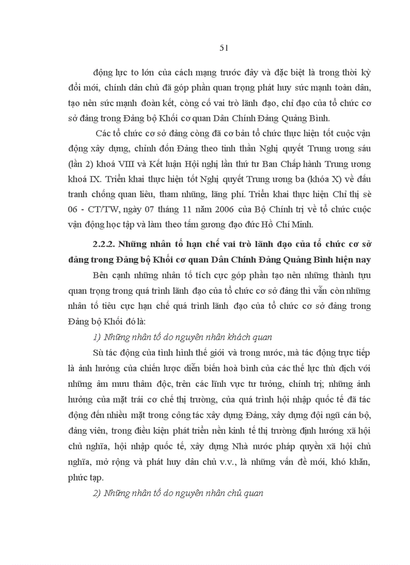 image for page Những nhân tố bảo đảm sự lãnh đạo của tổ chức cơ sở đảng trong Đảng bộ Khối cơ quan Dân Chính Đảng ở Quảng Bình hiện nay