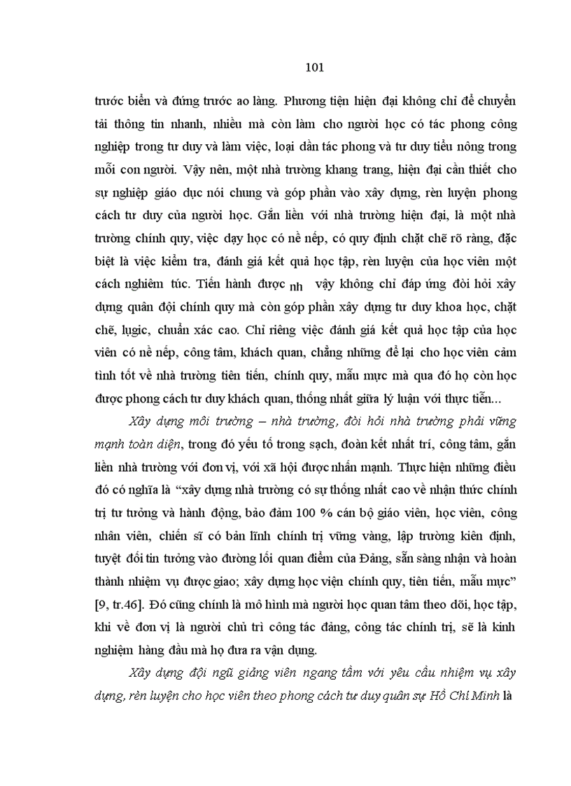 image for page Phong cách tư duy quân sự Hồ Chí Minh với học viên ở Học viện Chính trị – Quân sự hiện nay