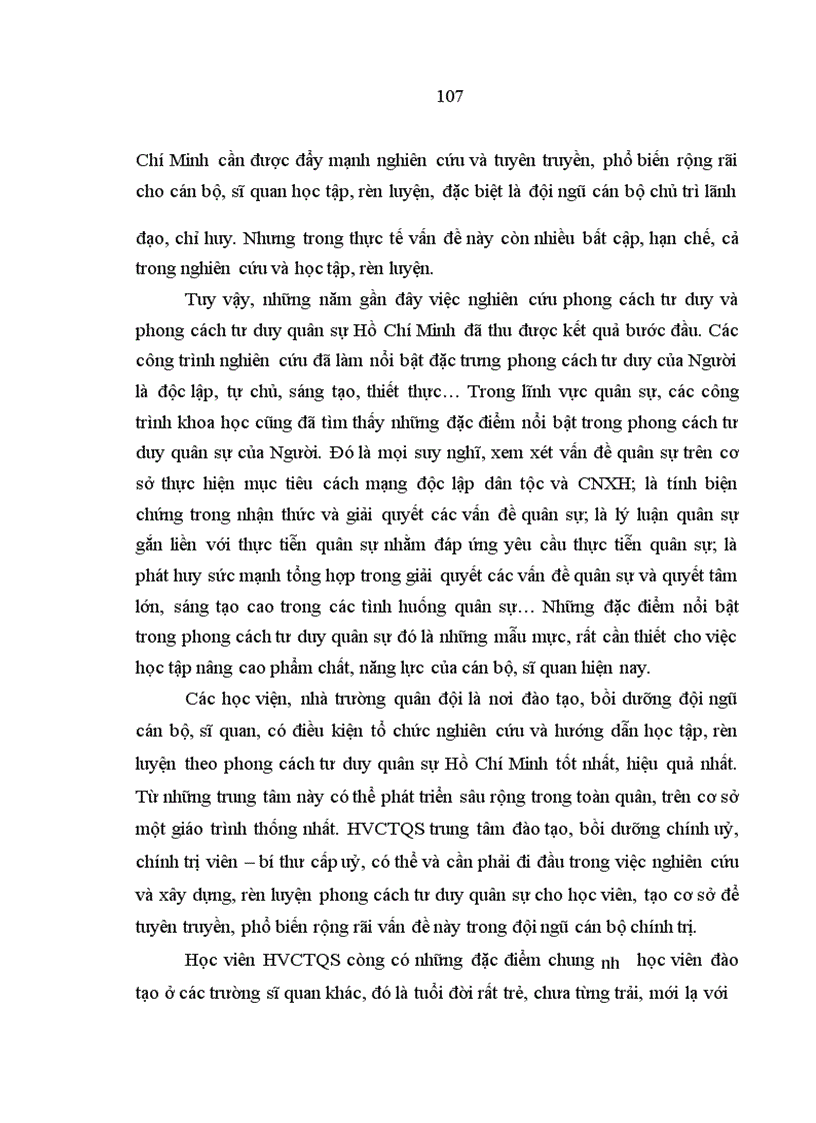 image for page Phong cách tư duy quân sự Hồ Chí Minh với học viên ở Học viện Chính trị – Quân sự hiện nay