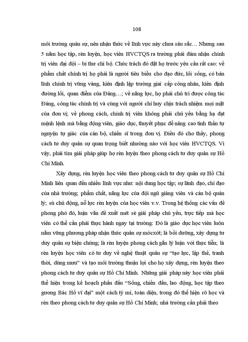 image for page Phong cách tư duy quân sự Hồ Chí Minh với học viên ở Học viện Chính trị – Quân sự hiện nay