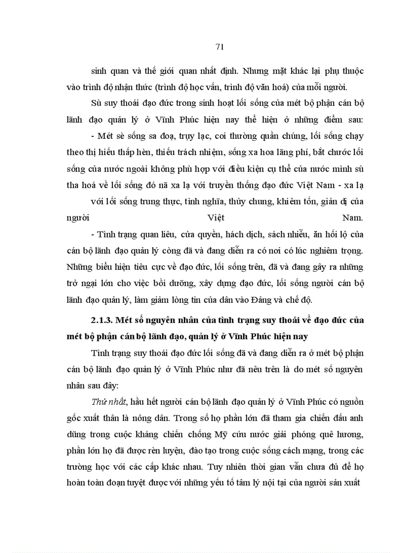 image for page Vấn đề đạo đức cách mạng của người cán bộ lãnh đạo quản lý ở Vĩnh Phúc trong điều kiện kinh tế thị trường hiện nay