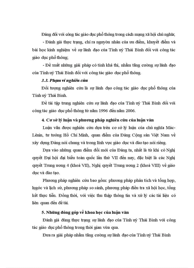 image for page Sự lãnh đạo của tỉnh uỷ Thái Bình đối với công tác giáo dục phổ thông giai đoạn hiện nay