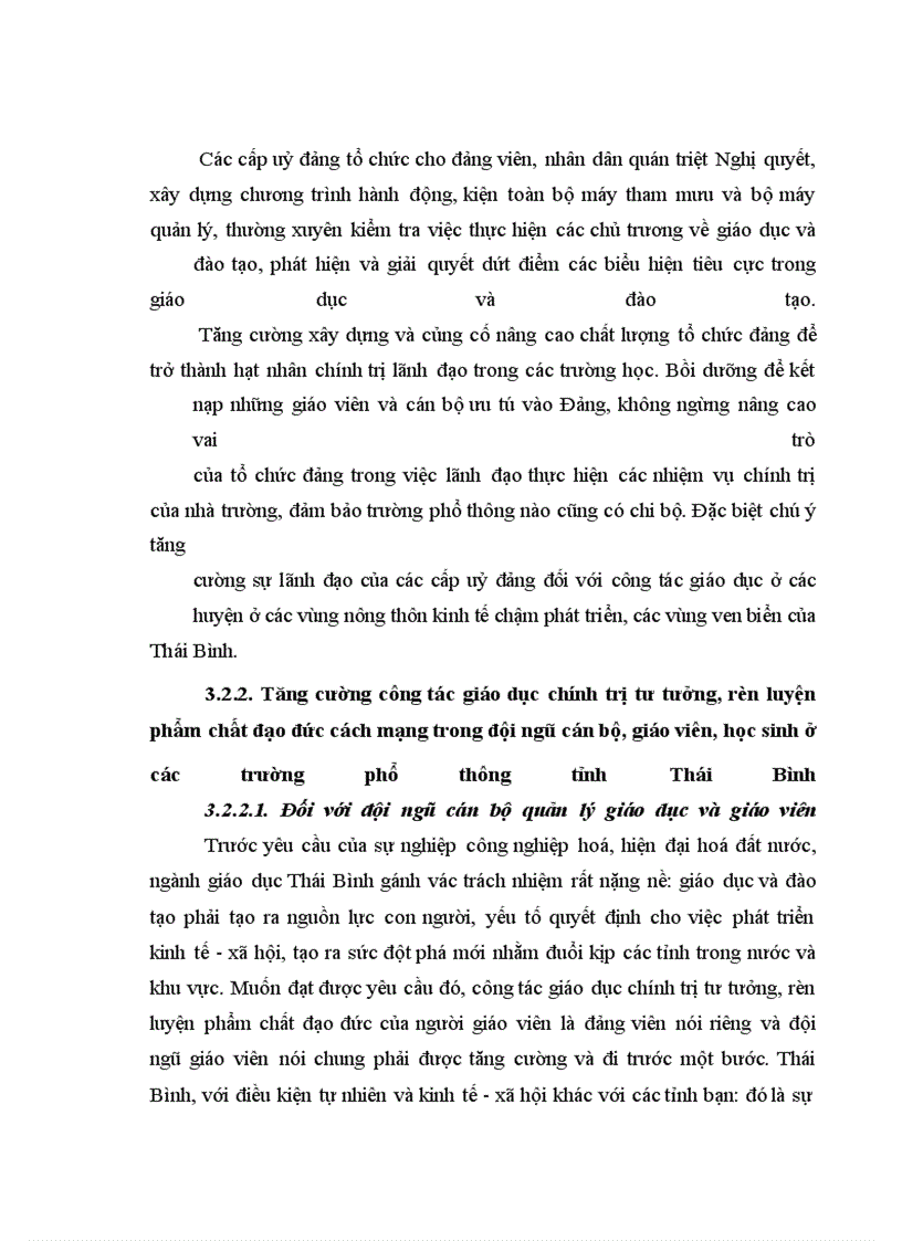 image for page Sự lãnh đạo của tỉnh uỷ Thái Bình đối với công tác giáo dục phổ thông giai đoạn hiện nay