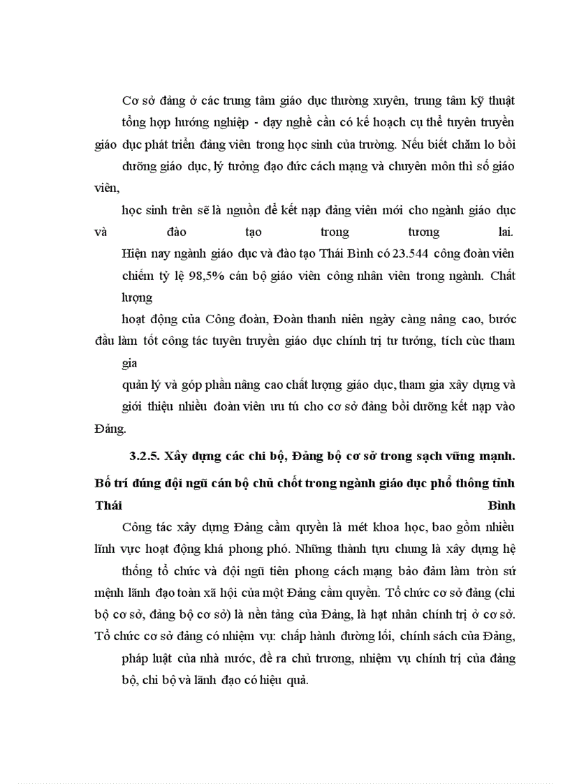 image for page Sự lãnh đạo của tỉnh uỷ Thái Bình đối với công tác giáo dục phổ thông giai đoạn hiện nay