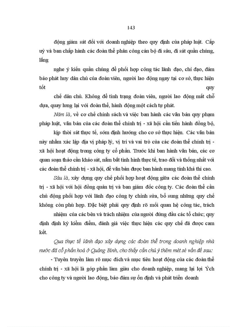 image for page Xây dựng, củng cố tổ chức cơ sở đảng trong các doanh nghiệp Nhà nước đã cổ phần hoá ở tỉnh Quảng bình trong giai đoạn hiện nay