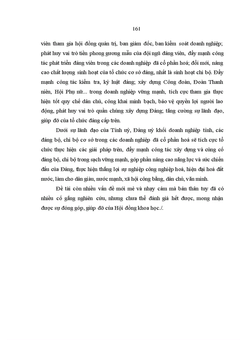 image for page Xây dựng, củng cố tổ chức cơ sở đảng trong các doanh nghiệp Nhà nước đã cổ phần hoá ở tỉnh Quảng bình trong giai đoạn hiện nay