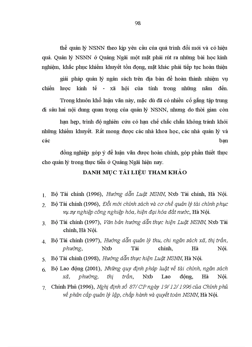 image for page Hoàn thiện quy trình và phân cấp quản lý ngân sách Nhà nước trên địa bàn tỉnh Quảng Ngãi