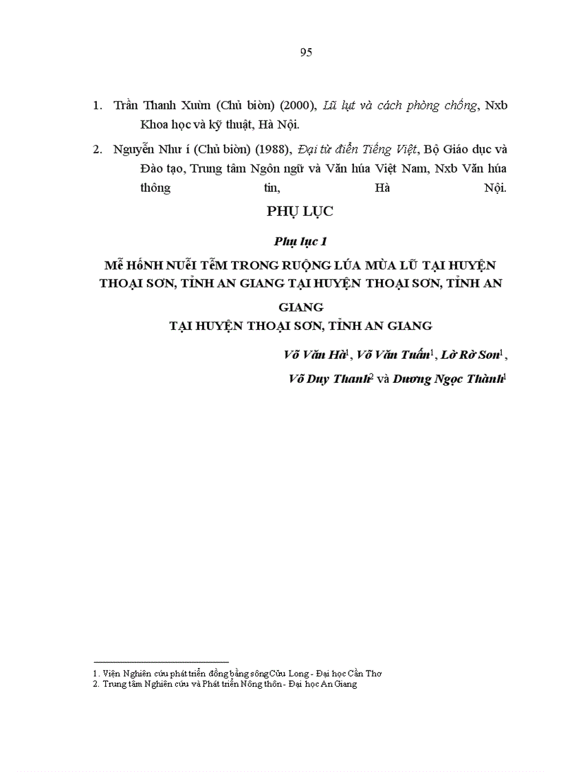 image for page Đánh giá ban đầu về hiệu quả triển khai quy hoạch lũ ngắn hạn ở đồng bằng sông Cửu Long (qua lũ 2000 và 2001)