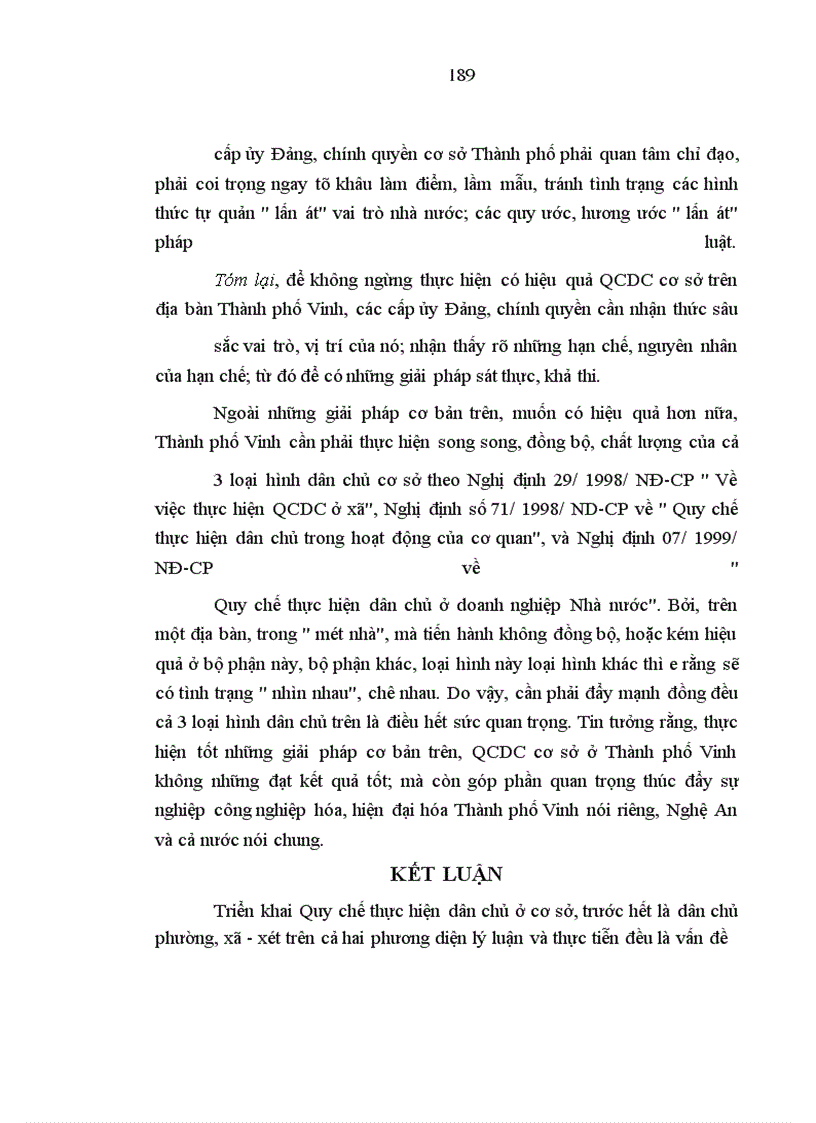 image for page Thực hiện quy chế dân chủ ở cơ sở trên địa bàn thành phố vinh - những vấn đề đặt ra và giải pháp