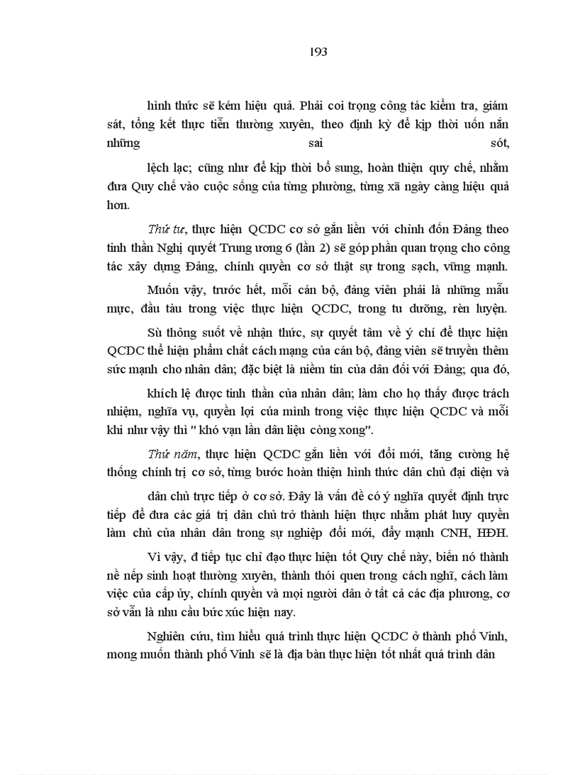 image for page Thực hiện quy chế dân chủ ở cơ sở trên địa bàn thành phố vinh - những vấn đề đặt ra và giải pháp