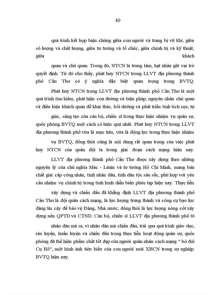 image for page Phát huy nhân tố con người trong lực lượng vũ trang địa phương thành phố Cần Thơ hiện nay