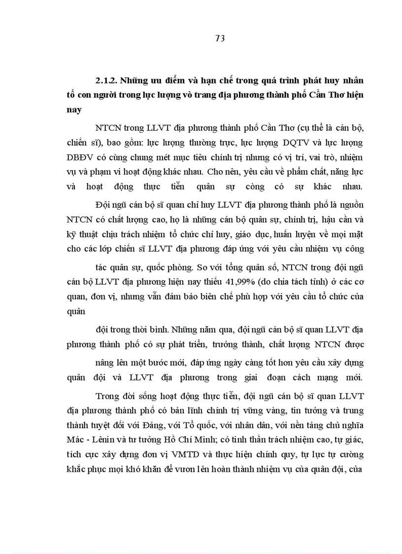 image for page Phát huy nhân tố con người trong lực lượng vũ trang địa phương thành phố Cần Thơ hiện nay