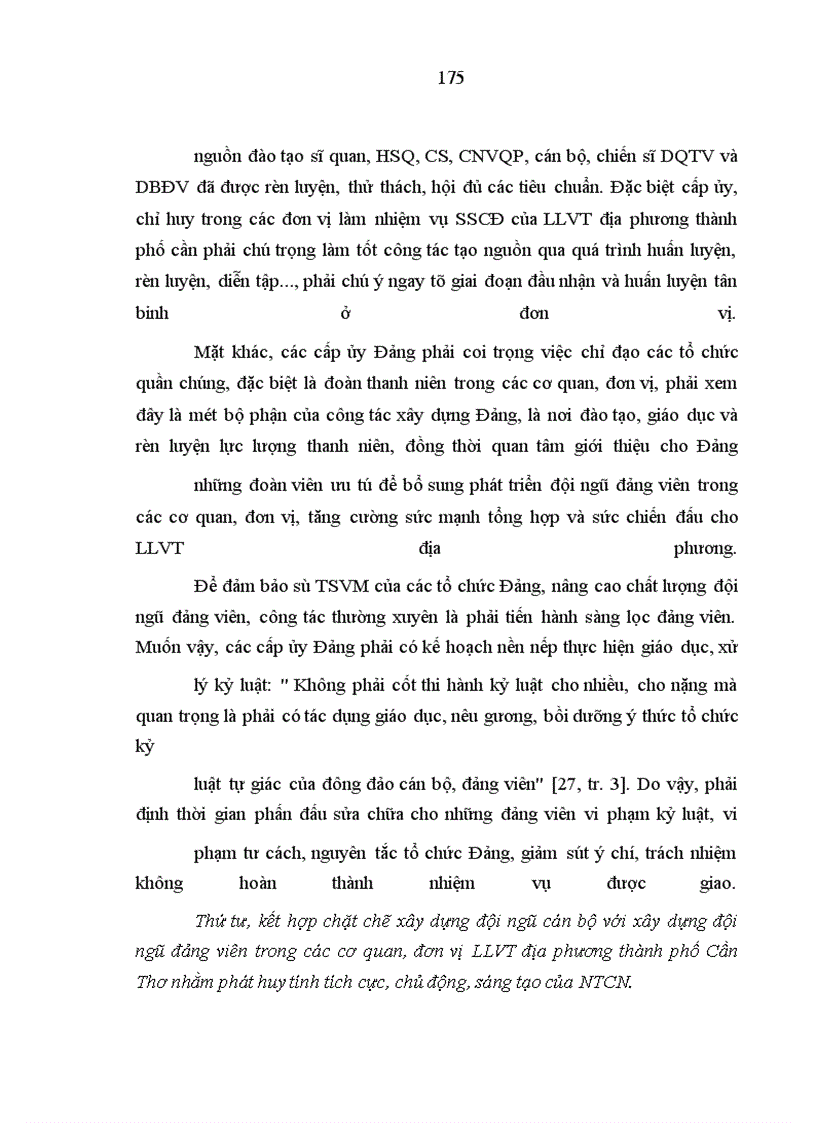 image for page Phát huy nhân tố con người trong lực lượng vũ trang địa phương thành phố Cần Thơ hiện nay