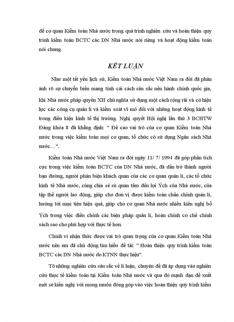image for page Hoàn thiện quy trình kiểm toán BCTC các DNNN do Kiểm toán Nhà nước thực hiện