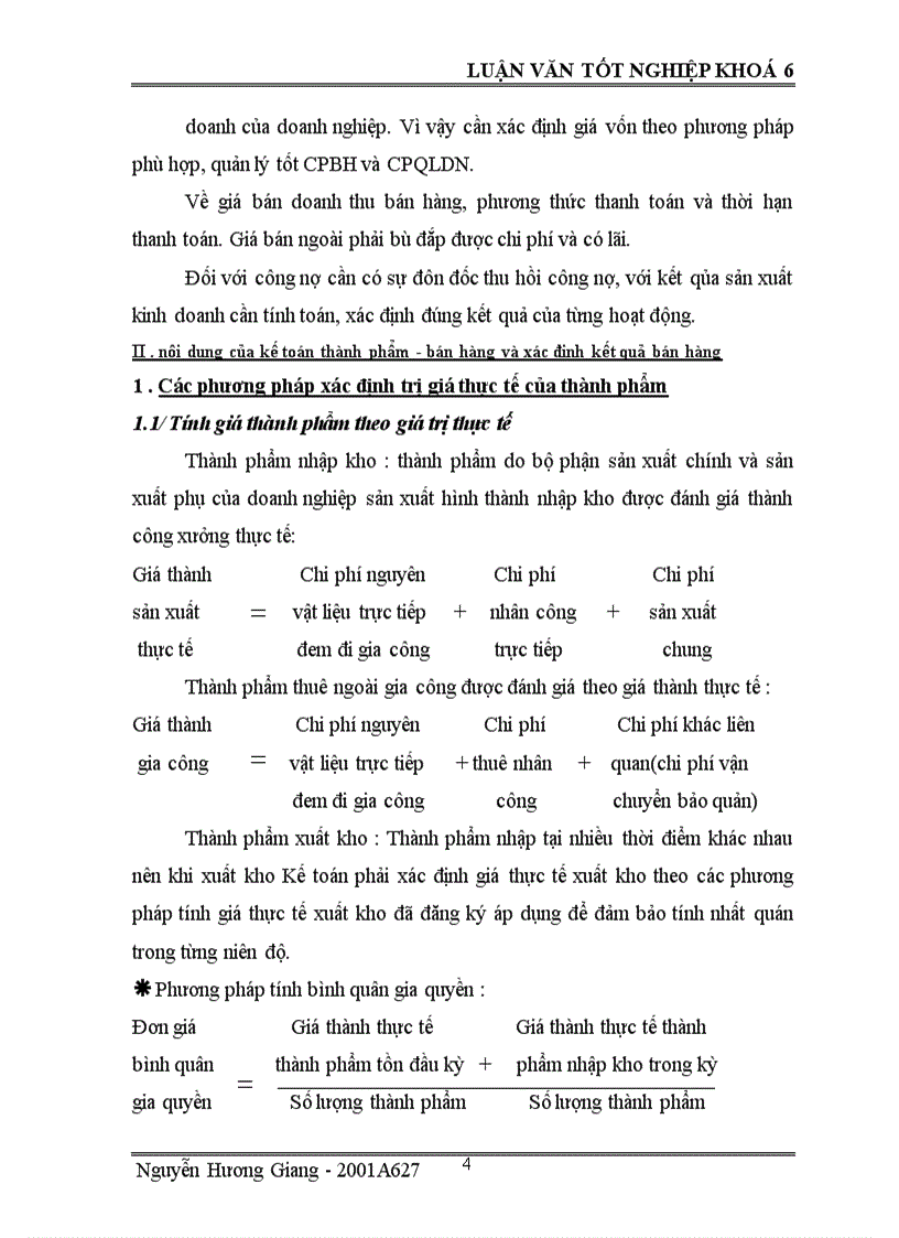 image for page Kế toán thành phẩm - bán hàng và xác định kết quả bán hàng của Công ty Cơ khí Trần Hưng Đạo