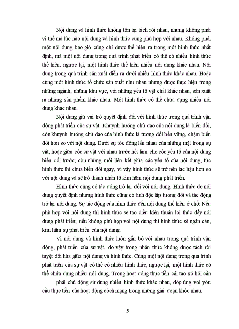image for page Nội dung – hình thức và việc vận dụng nó vào trong quá trình sản xuất kinh doanh ở Việt Nam