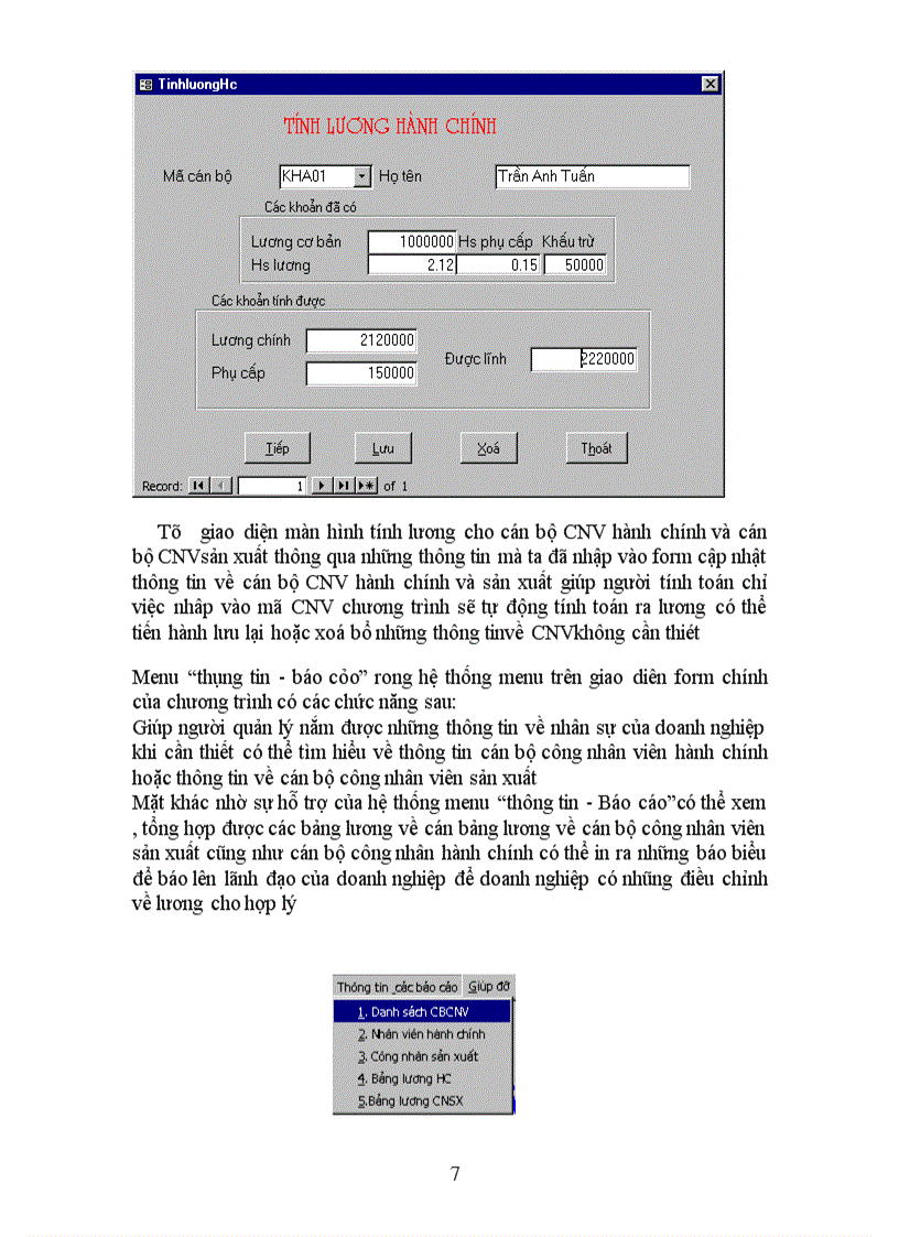 image for page Bản mẫu phần mềm về chuong trình quản lý lương trong một doanh nghiệp.