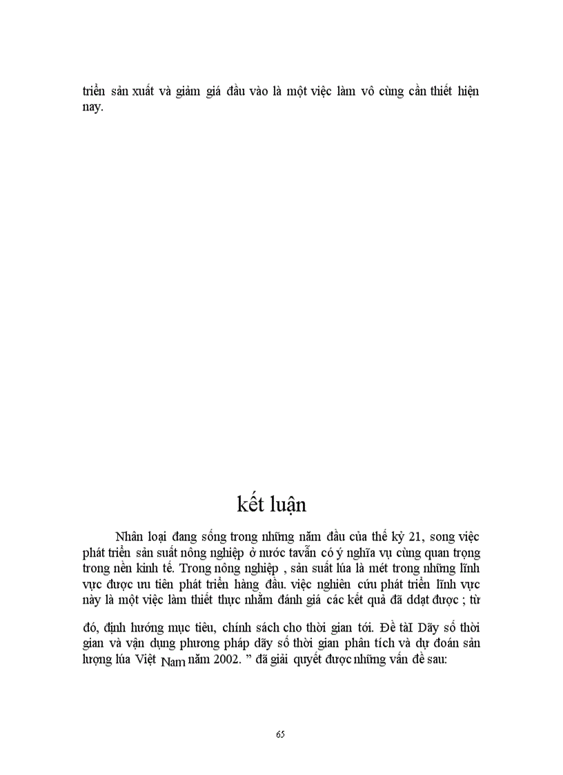 image for page Vận dụng phương pháp dãy số thời gian phân tích và dự đoán sản lượng lúa việt nam đến năm 2002 .