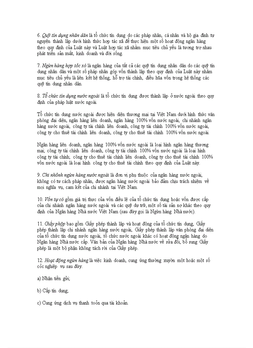 image for page Luật các tổ chức tín dụng năm 2010 (Luật số: 47/2010/QH12)