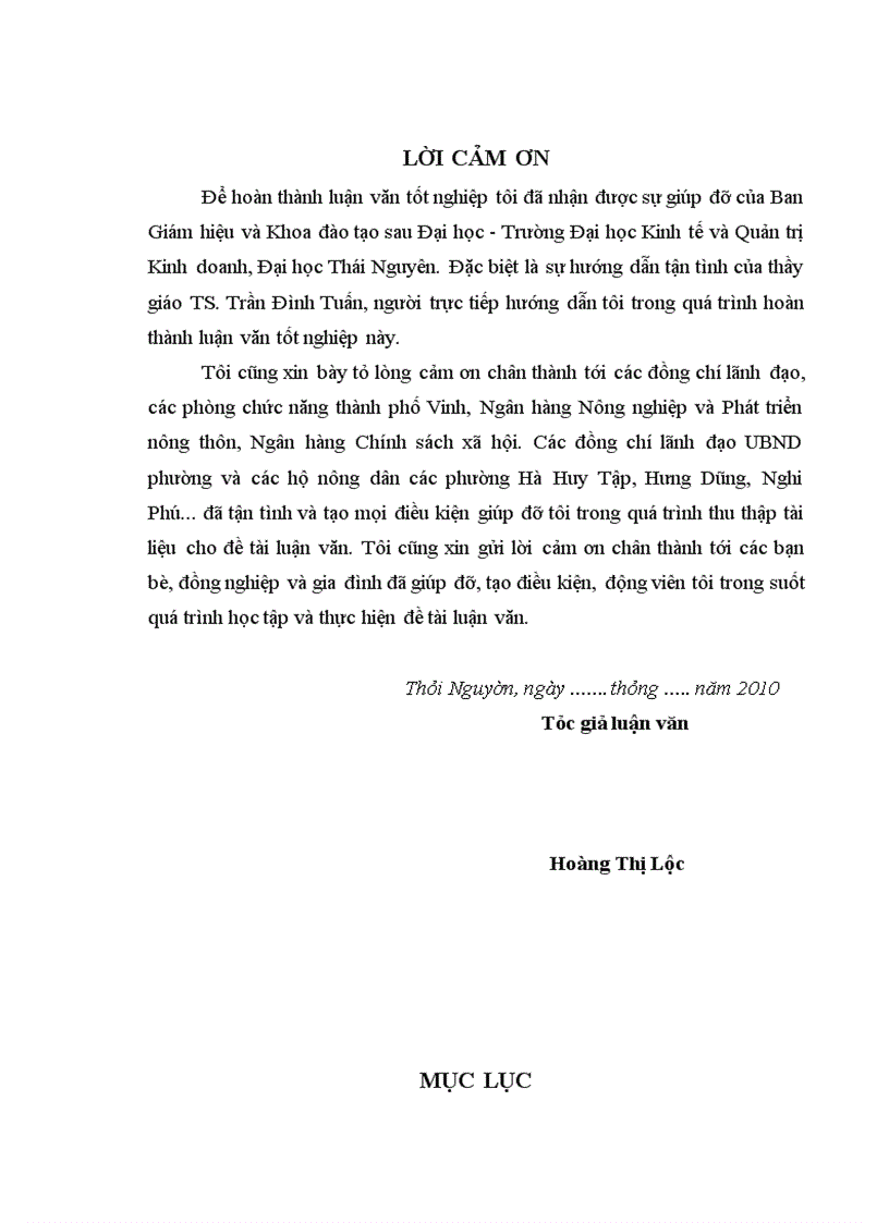 image for page Đánh giá thực trạng cung ứng vốn của các tổ chức tín dụng và hiệu quả sử dụng vốn tín dụng của hộ nông dân ở thành phố Vinh - tỉnh Nghệ An