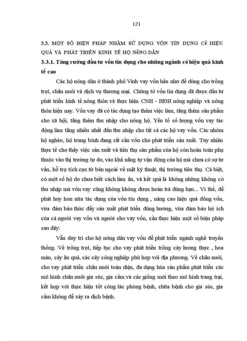 image for page Đánh giá thực trạng cung ứng vốn của các tổ chức tín dụng và hiệu quả sử dụng vốn tín dụng của hộ nông dân ở thành phố Vinh - tỉnh Nghệ An