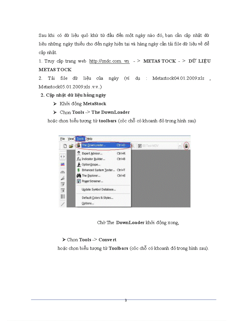 image for page Hướng dẫn sử dụng phần mềm metastock vào phân tích chứng khoán.